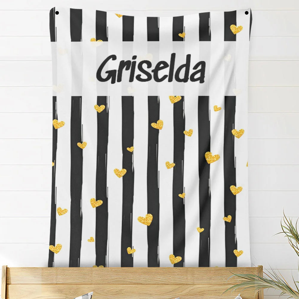 Custom Photo Blankets Personalized Photo Fleece Blanket Painting Style Blanket-Custom Your Name 01