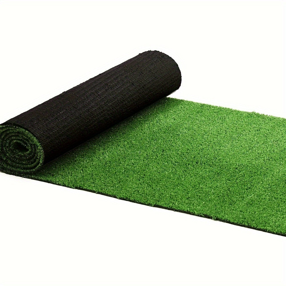 Realistic Artificial Grass Turf Rug - Thick, Durable Synthetic Mat with Drain Holes for Patio, Balcony, Landscape, and Backyard