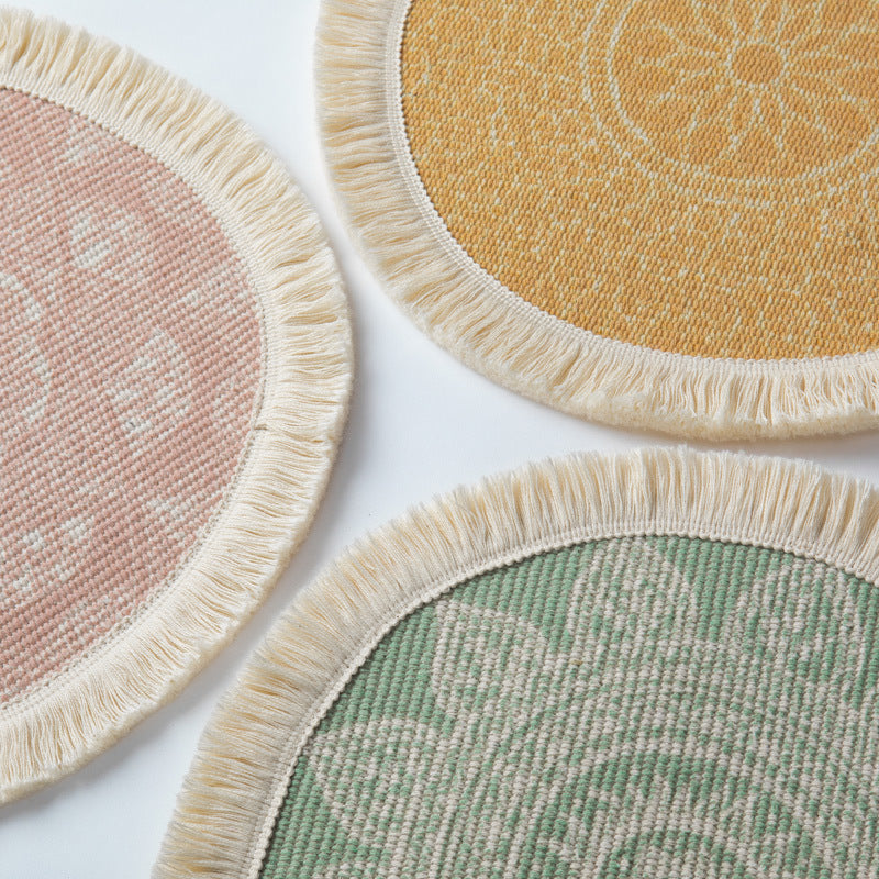 Colorful Bohemian Round Cotton Woven Placemat