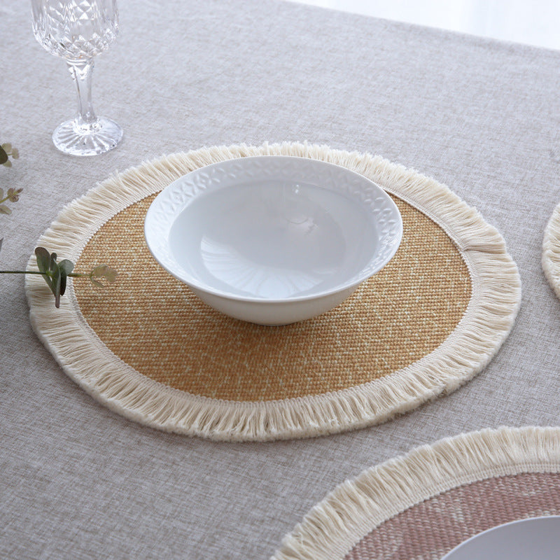 Colorful Bohemian Round Cotton Woven Placemat