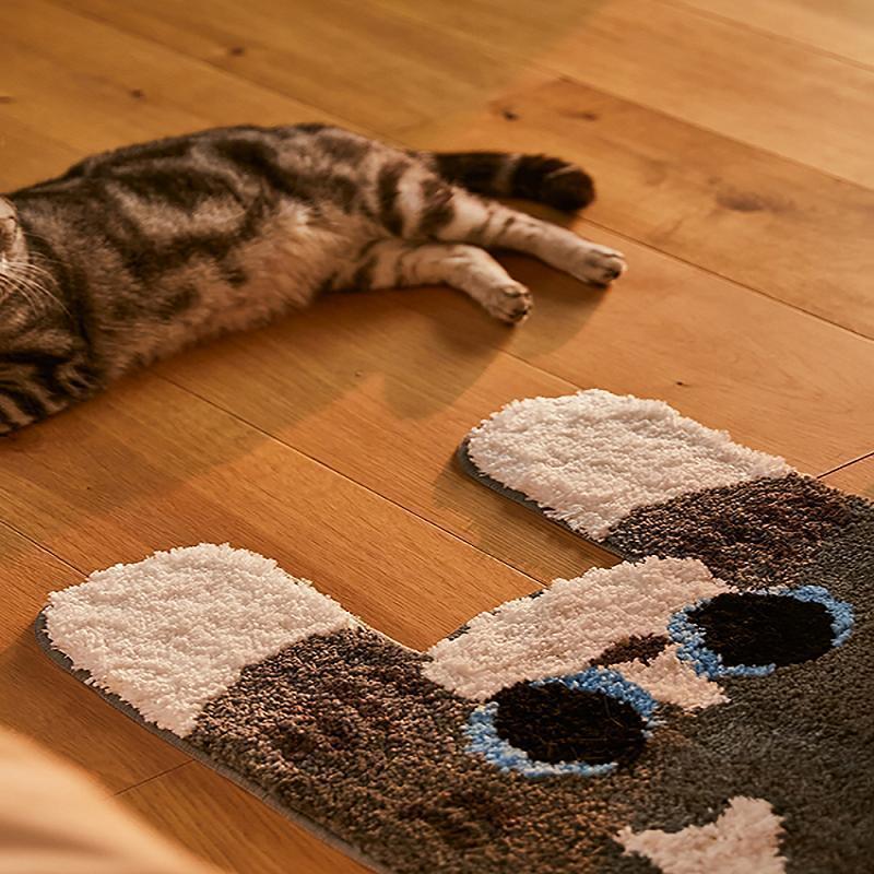 Cute Long Cat Stairs Bedroom Carpet For Living Room Bedroom Bedside Carpet Children's Room Cartoon Floor Mats