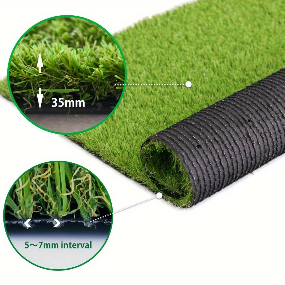 Artificial Grass Rug - Ultra-Realistic, Thick, and Soft Synthetic Turf for Indoor/Outdoor Landscape - Perfect for Patio, Garden, Backyard, and Pet-Friendly Areas