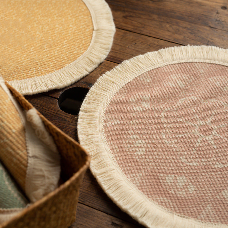 Colorful Bohemian Round Cotton Woven Placemat