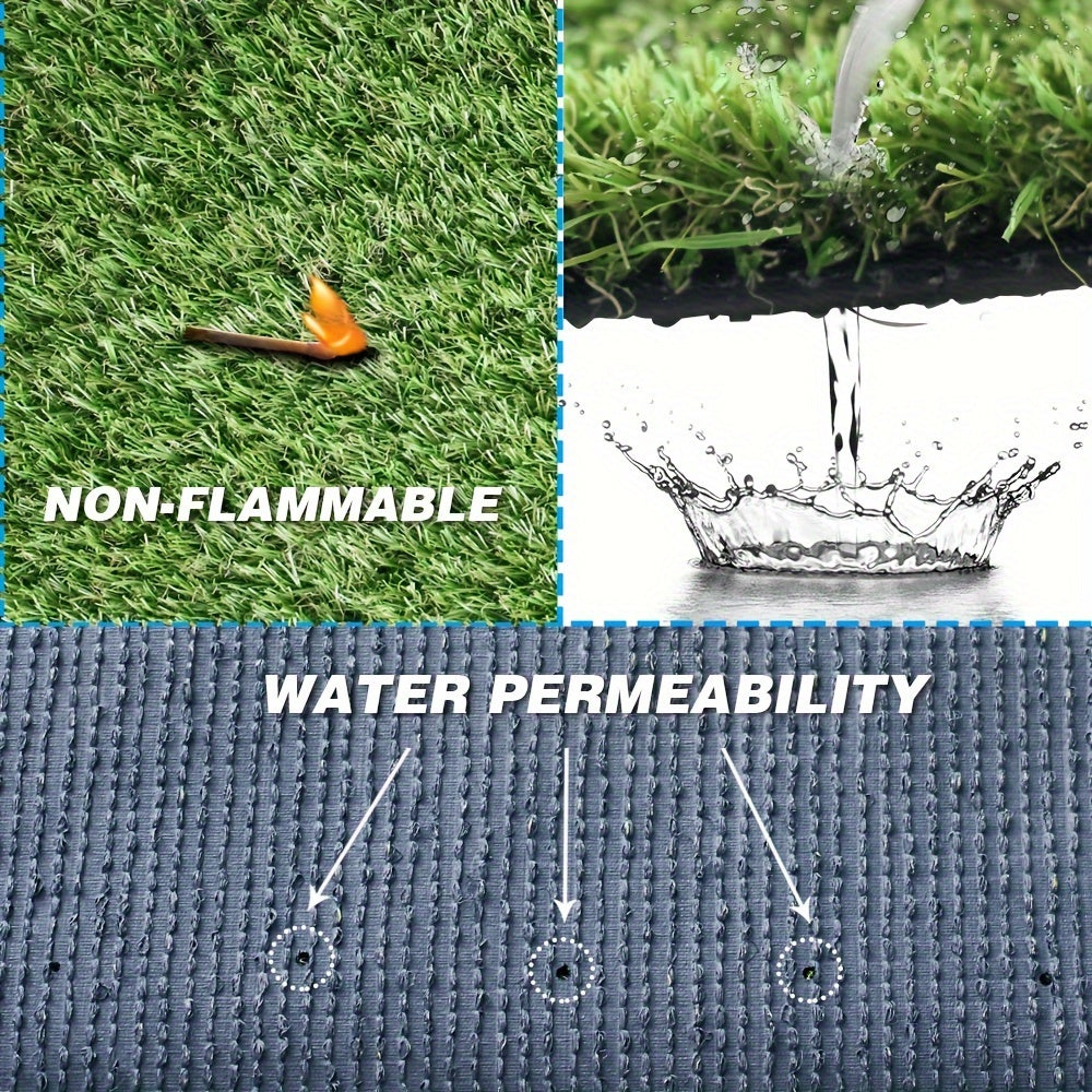 Artificial Grass Rug - Ultra-Realistic, Thick, and Soft Synthetic Turf for Indoor/Outdoor Landscape - Perfect for Patio, Garden, Backyard, and Pet-Friendly Areas
