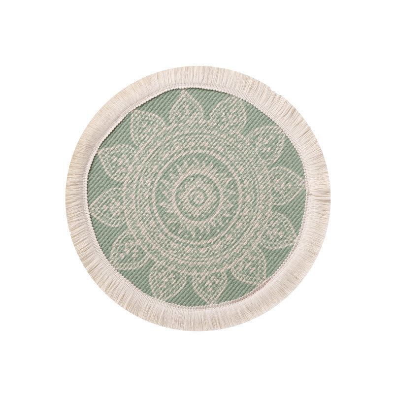 Colorful Bohemian Round Cotton Woven Placemat
