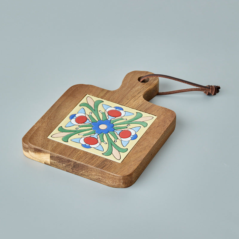 Creative Floral Pattern Wooden Kitchen Placemats