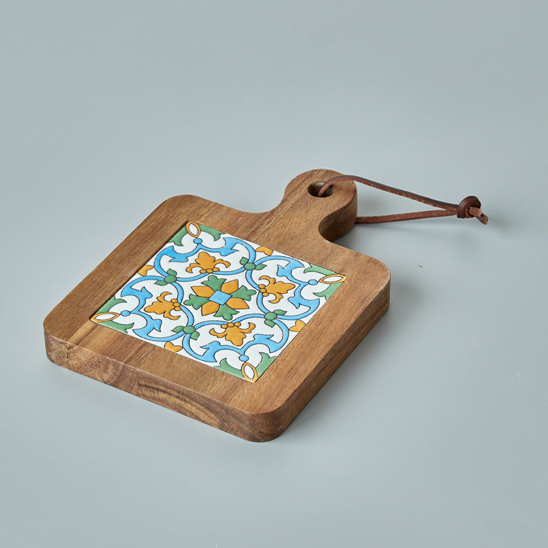 Creative Floral Pattern Wooden Kitchen Placemats