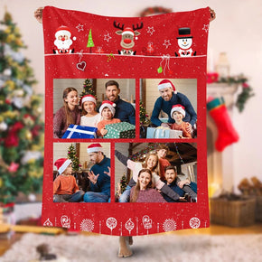 Custom Photo Blankets Personalized Photo Fleece Blanket Painting Style Blanket-For Family 01
