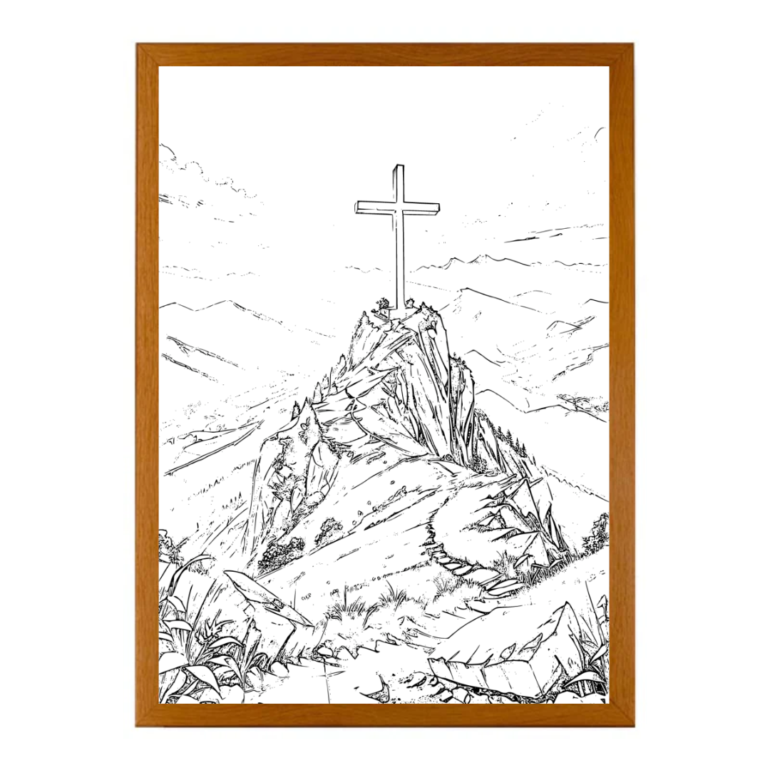 Cross on a Hill-Creative Miracle Lamp - 4D LED Painting.Perfect Gift for Every occasion