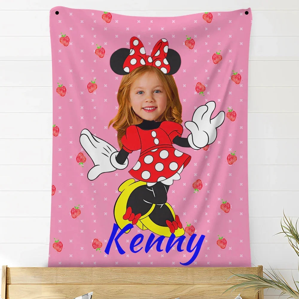 Custom Photo Blankets Personalized Photo Fleece Blanket Painting Style Blanket-Disney 09