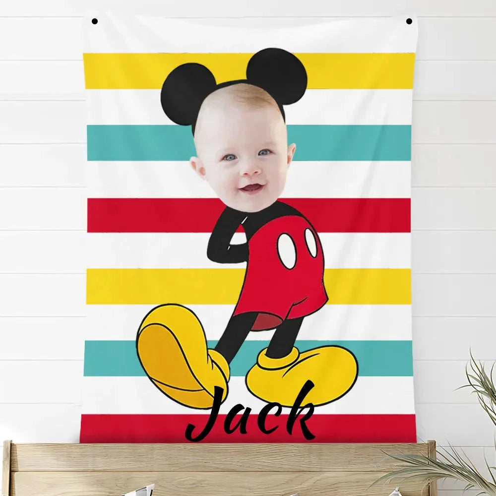 Custom Photo Blankets Personalized Photo Fleece Blanket Painting Style Blanket-Disney 14