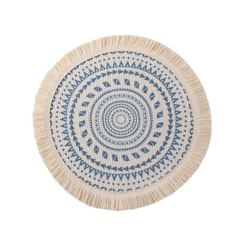 Colorful Bohemian Round Cotton Woven Placemat