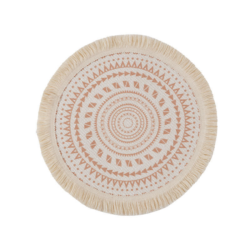 Colorful Bohemian Round Cotton Woven Placemat