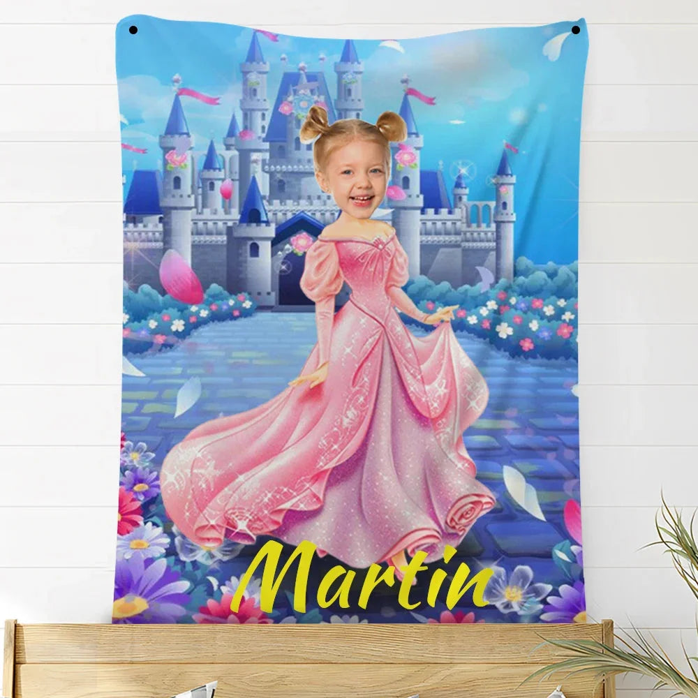 Custom Photo Blankets Personalized Photo Fleece Blanket Painting Style Blanket-Princess20