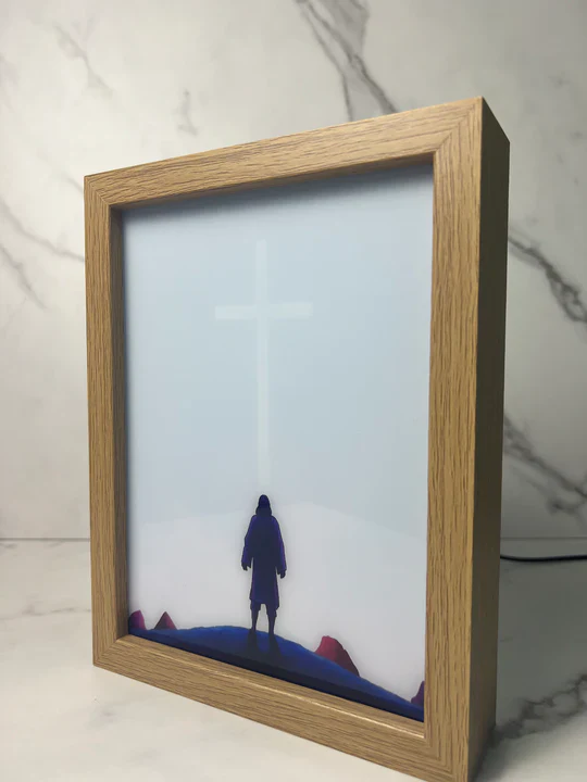 Jesus on the Glorious Hill-Creative Miracle Lamp - 4D LED Painting.Perfect Gift for Every occasion