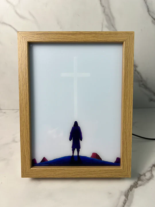 Jesus on the Glorious Hill-Creative Miracle Lamp - 4D LED Painting.Perfect Gift for Every occasion