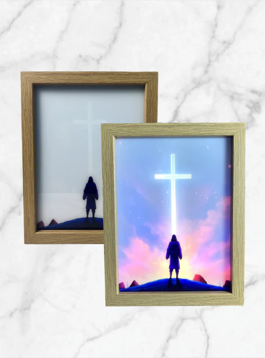 Jesus on the Glorious Hill-Creative Miracle Lamp - 4D LED Painting.Perfect Gift for Every occasion
