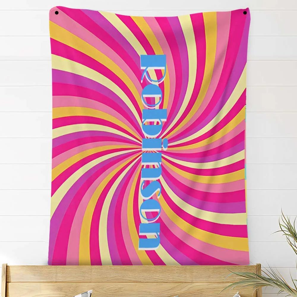 Custom Photo Blankets Personalized Photo Fleece Blanket Painting Style Blanket-Custom Your Name 07