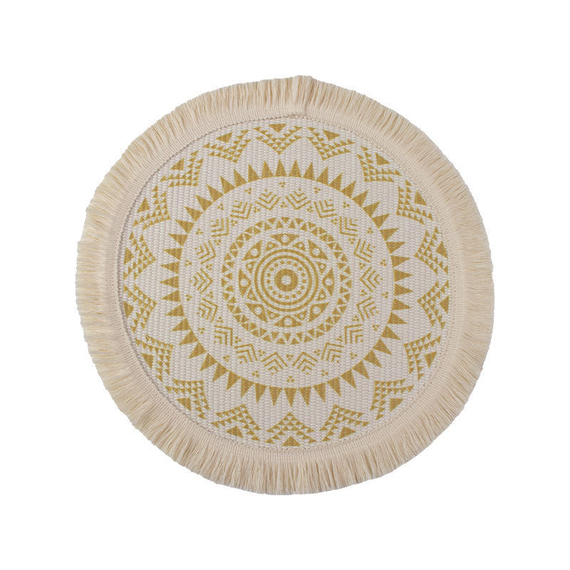 Colorful Bohemian Round Cotton Woven Placemat