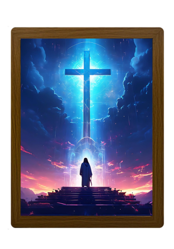 Jesus at the Glorious Cross-Creative Miracle Lamp - 4D LED Painting.Perfect Gift for Every occasion