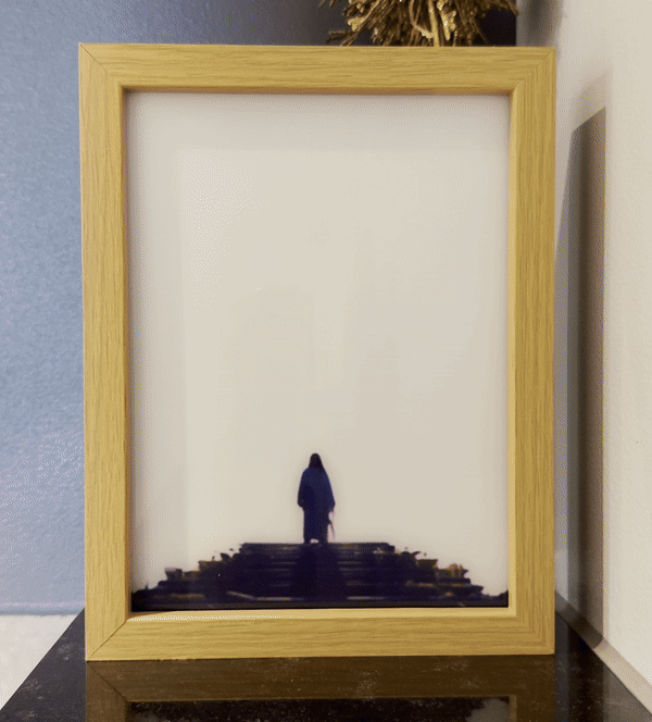 Jesus at the Glorious Cross-Creative Miracle Lamp - 4D LED Painting.Perfect Gift for Every occasion