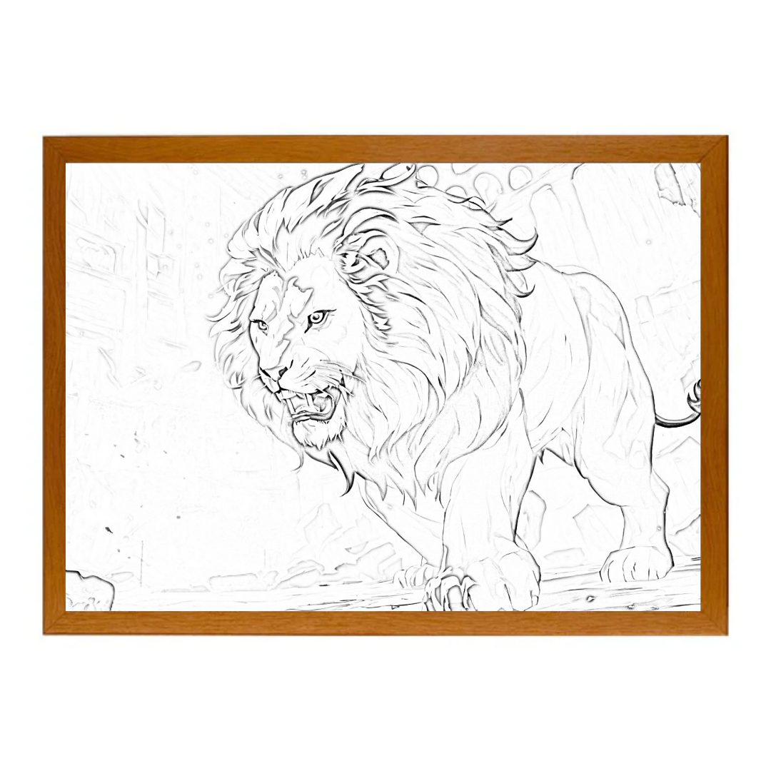 Samson Fighting Lion-Creative Miracle Lamp - 4D LED Painting.Perfect Gift for Every occasion