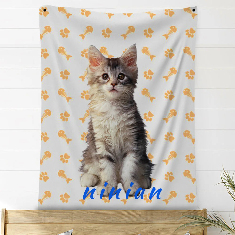 Custom Photo Blankets Personalized Photo Fleece Blanket Painting Style Blanket-For Pet 19