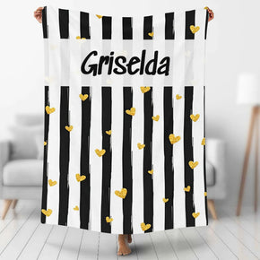 Custom Photo Blankets Personalized Photo Fleece Blanket Painting Style Blanket-Custom Your Name 01
