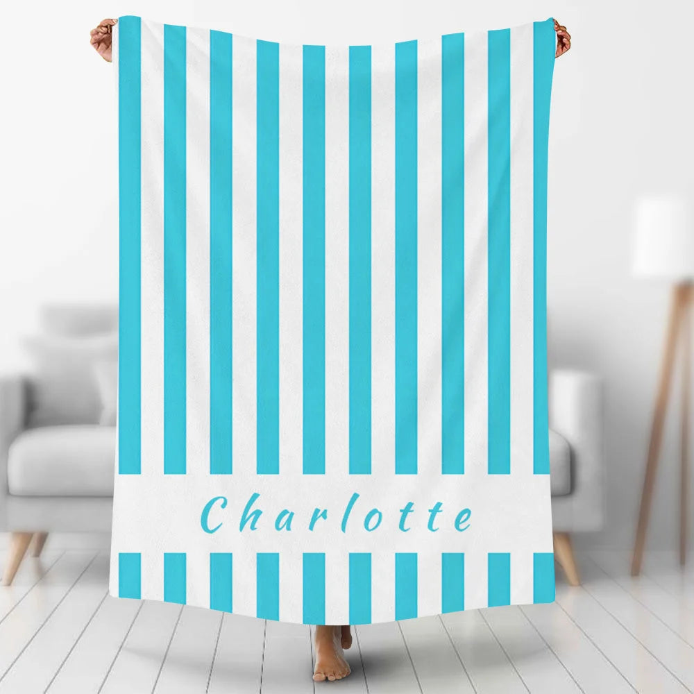 Custom Photo Blankets Personalized Photo Fleece Blanket Painting Style Blanket-Custom Your Name 02