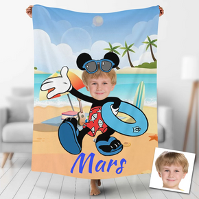 Custom Photo Blankets Personalized Photo Fleece Blanket Painting Style Blanket-Disney 12