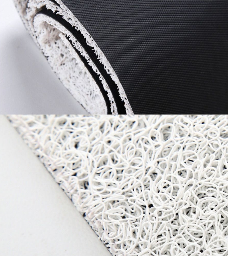 Mickey Black & White Entry Cuttable Silk Loop Dirt Resistant Non-Slip Household Floor Mats 01