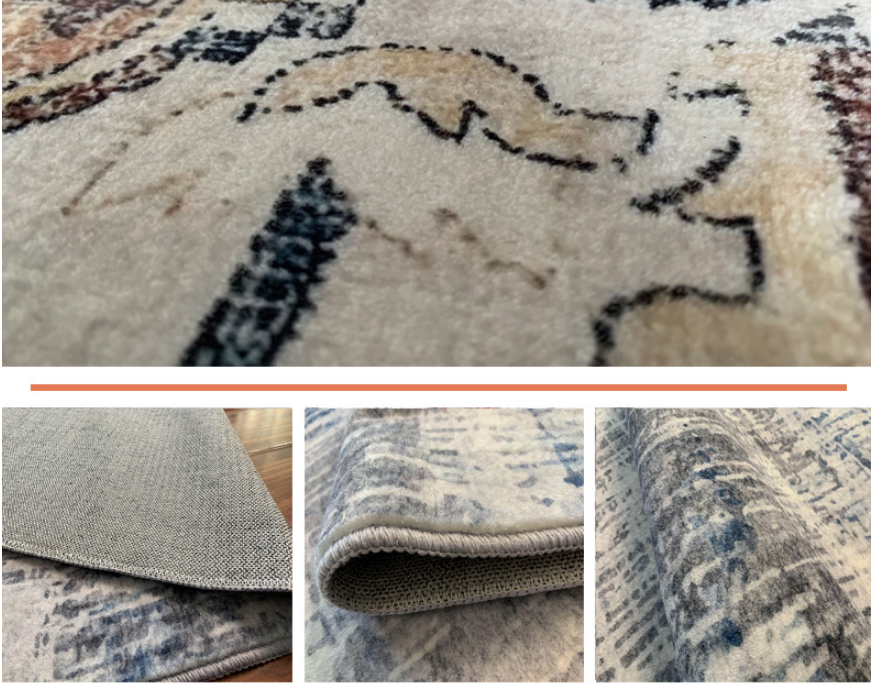 Minimalist Ink Splash  Foldable Faux Cashmere Living Room Coffee Table Bedroom Rug Bedside Rug 04