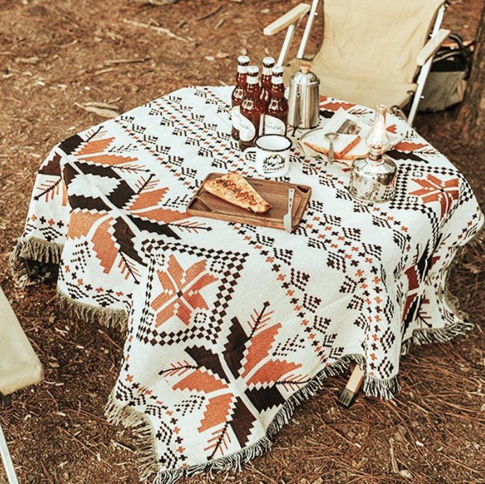 Outdoor Camping Tent Blanket Tablecloth Picnic Mats Moroccan Ethnic Style Lunch Blanket Rug