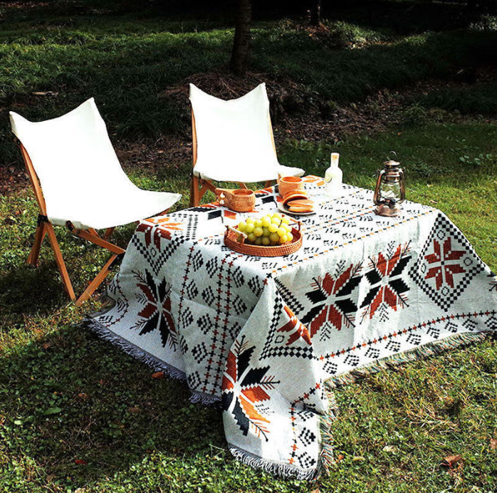 Outdoor Camping Tent Blanket Tablecloth Picnic Mats Moroccan Ethnic Style Lunch Blanket Rug