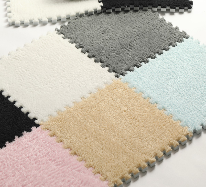 Patchwork Cuttable Modern Checkered Pattern Fuzzy Comfortable Bedroom Rug For Living Room