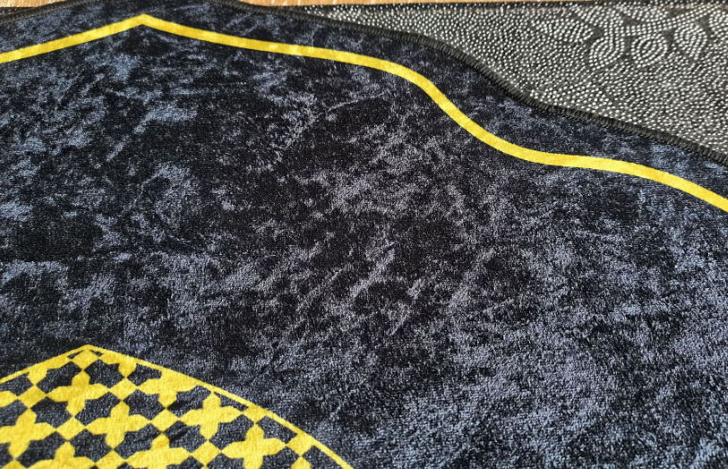 Retro Black Fringe Simple Non-slip Foldable Carpets For Living Room Dining Room Bedroom 10