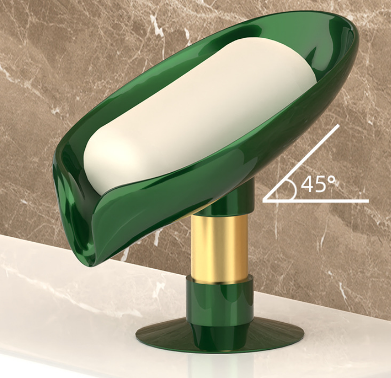 Green Not Punched Self Draining Soap Dish Easy Clean Soap Holder Standing Style Suction Cup Soap Dish Holder Suitable for Shower Bathroom Kitchen Sink 02