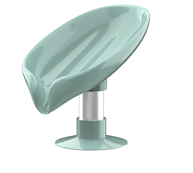 Green Not Punched Self Draining Soap Dish Easy Clean Soap Holder Standing Style Suction Cup Soap Dish Holder Suitable for Shower Bathroom Kitchen Sink 02