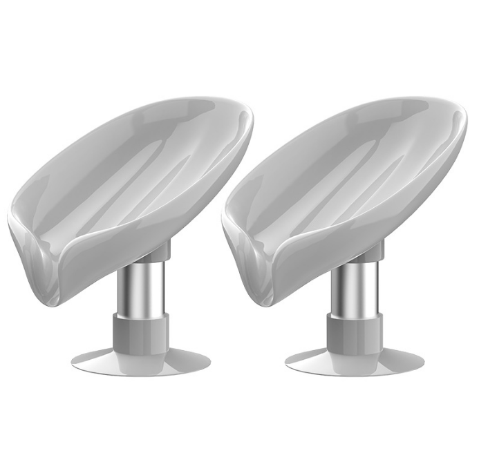 Grey Not Punched Self Draining Soap Dish Easy Clean Soap Holder Standing Style Suction Cup Soap Dish Holder Suitable for Shower Bathroom Kitchen Sink 03