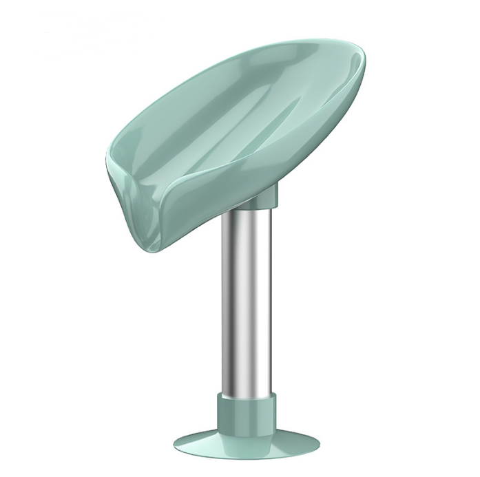 Long Style Green Not Punched Self Draining Soap Dish Easy Clean Soap Holder Standing Style Suction Cup Soap Dish Holder Suitable for Shower Bathroom Kitchen Sink 07