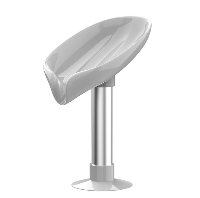Long Style Grey Not Punched Self Draining Soap Dish Easy Clean Soap Holder Standing Style Suction Cup Soap Dish Holder Suitable for Shower Bathroom Kitchen Sink 08