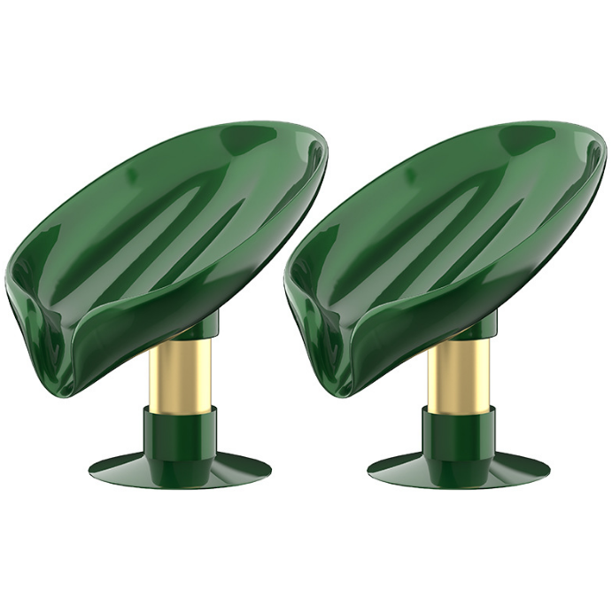 Green Not Punched Self Draining Soap Dish Easy Clean Soap Holder Standing Style Suction Cup Soap Dish Holder Suitable for Shower Bathroom Kitchen Sink 01