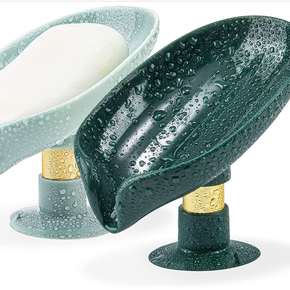 Green Not Punched Self Draining Soap Dish Easy Clean Soap Holder Standing Style Suction Cup Soap Dish Holder Suitable for Shower Bathroom Kitchen Sink 02