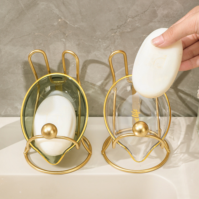 Green Clear Simple Elegant Premium Hot Stamping Soap Holder Soap Dishes