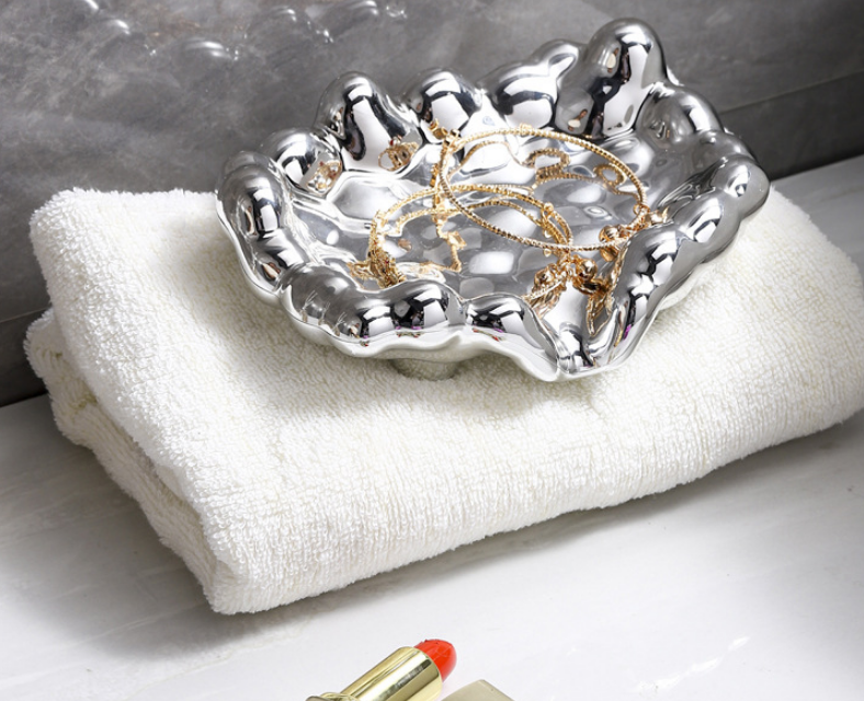Fashion Gold And Sliver Cloud Shape Self-rowing Multifunctional Soap Dishes Soap Holder