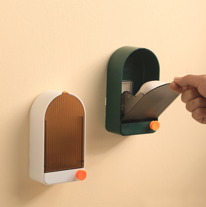 Wall-mounted Without Punching With Cover Self Draining Soap Dish Soap Holder
