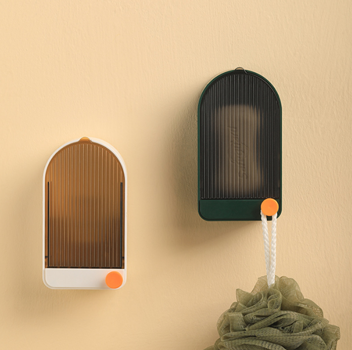 Wall-mounted Without Punching With Cover Self Draining Soap Dish Soap Holder