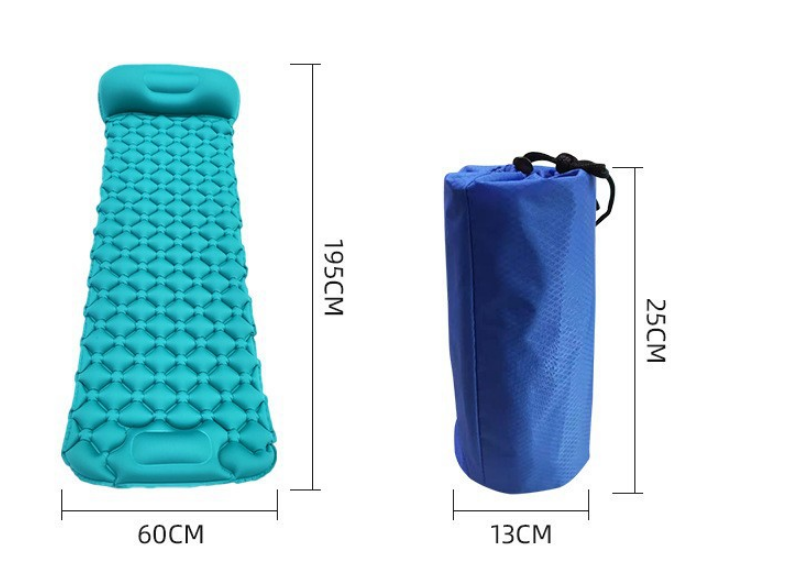 Green Ultralight Inflatable Sleeping Mat with Built-in Foot Pump, Upgraded Durable Compact Waterproof Camping Air Mattress for Camping, Backpacking, Hiking, Tent Trap Traveling