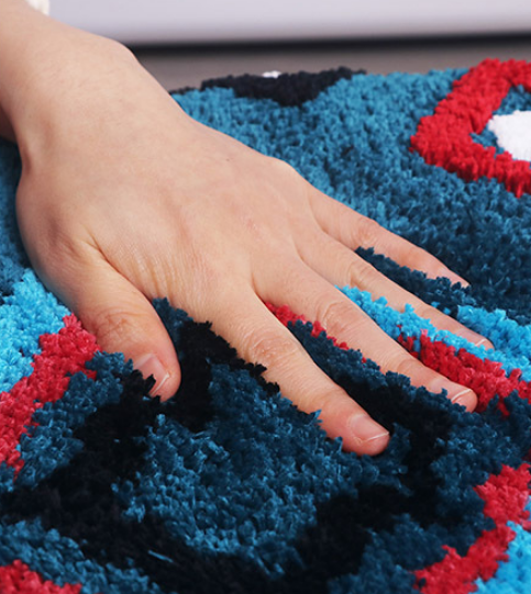 Blue Bohemian Tassels Extra Soft Flocking Bath Mats Absorbent Non-Slip Bathroom Rugs 02