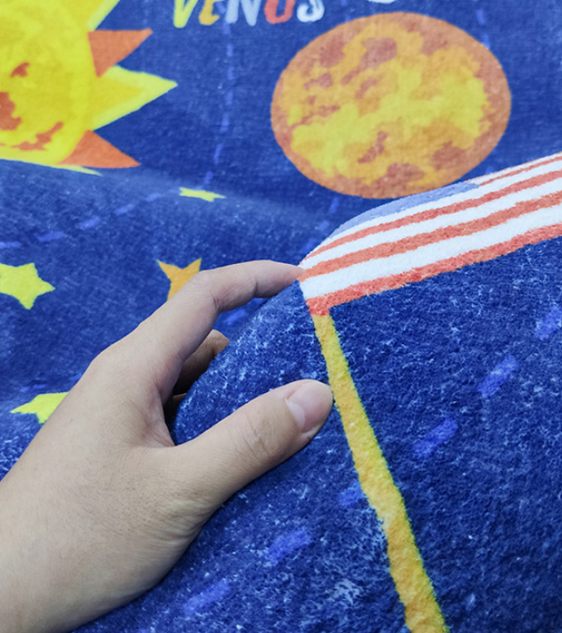 Cartoon Planet Kids Room Living Room Faux Cashmere Sofa Rug Carpet Bedroom Bedside Rug